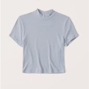 Abercrombie & Fitch Mock Neck Short Sleeve Top